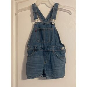 Levi's Kids‎ Blue Denim Shortall Size Small 5/6 Basic Casual Vacation Beach
